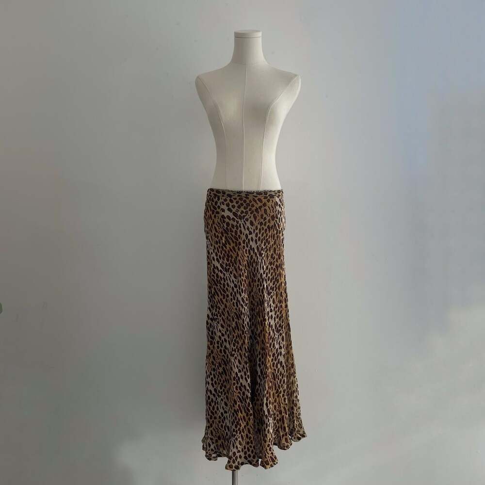 Shelly & Arnold Vintage Reversible Maxi Skirt | Leopard Print & Paisley Floral |